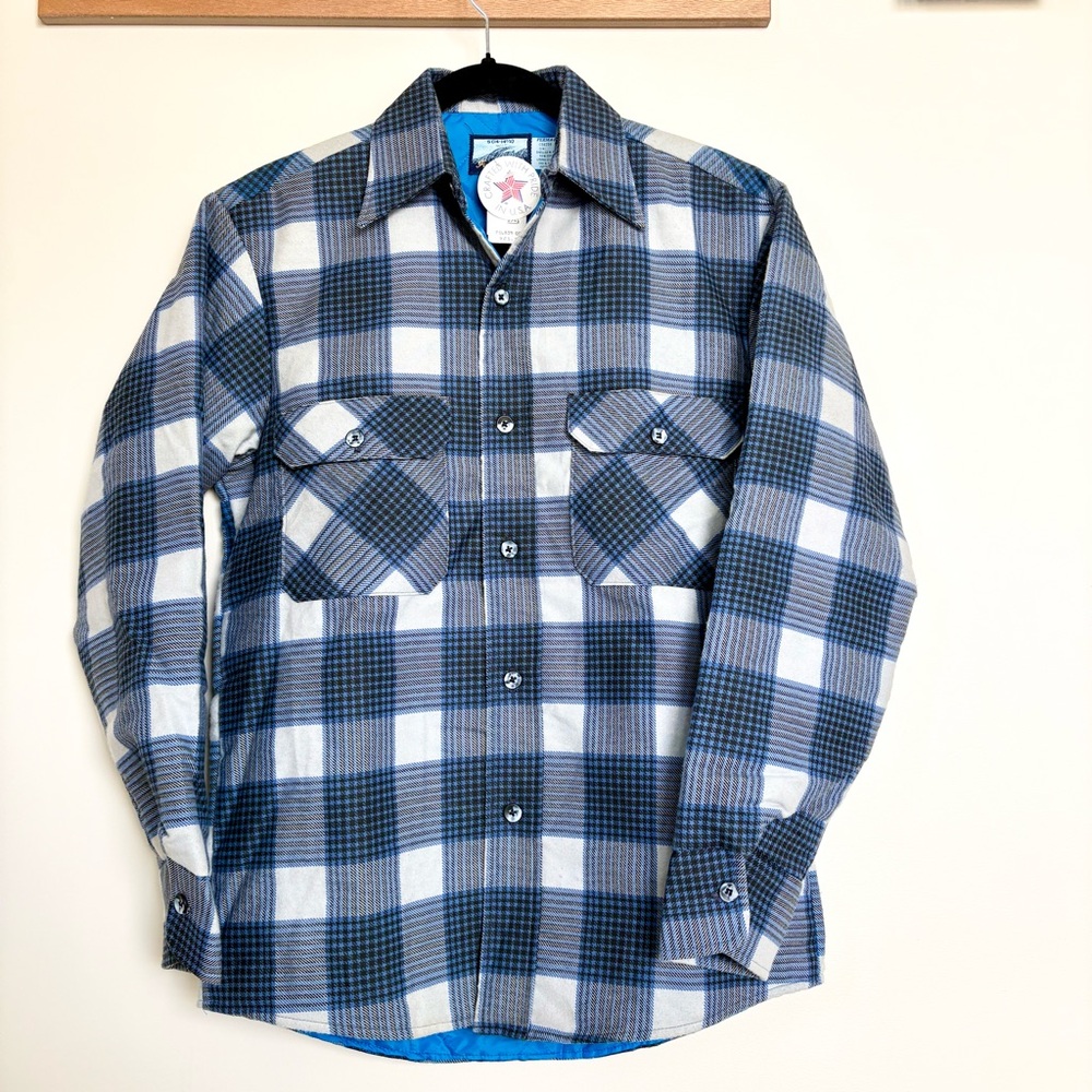 Vintage 70s Fieldmaster Quilted Lined Flannel Jacket USA NWT Sears Mens S